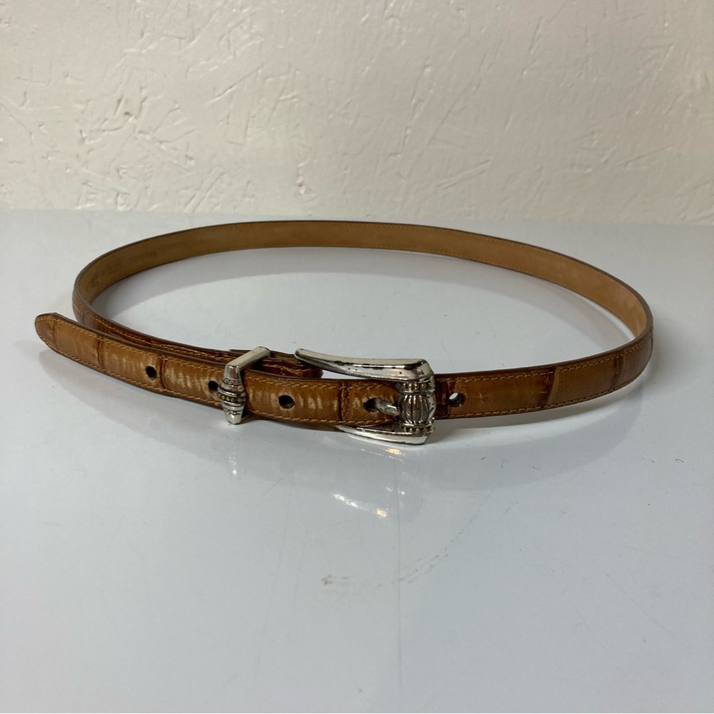 Brighton Brown Leather Belt with Silver Buckle - Picture 1 of 11